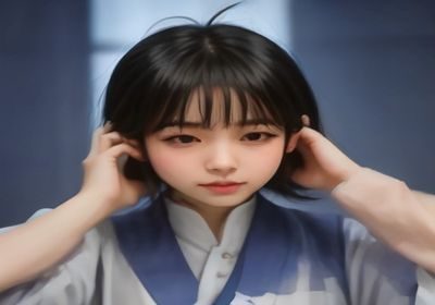 人像摄影角度示意：从低角度仰视拍摄穿黑丝的模特背影，后入构图中腰臀曲线成为画面视觉中心，周围环境虚化